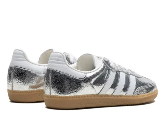 Adidas Samba OG Silver Metallic Cracked Leather