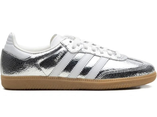 Adidas Samba OG Silver Metallic Cracked Leather