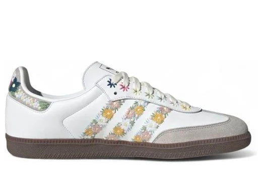 Adidas Samba OG White Satin Floral Cloud Granite